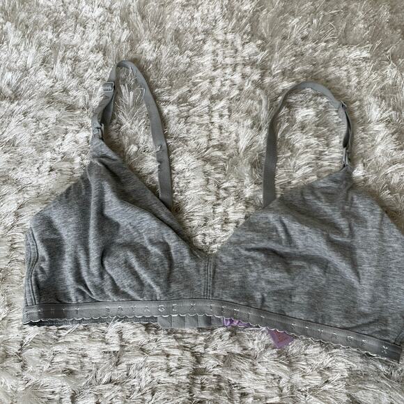 Savage X Fenty Gray Cotton Blend Nursing Bralette Sz 14-16 - Picture 3 of 11